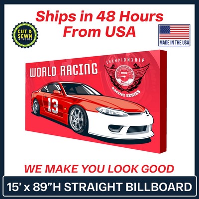 15' Straight Billboard Pop-Up Display Kit - Made in the USA