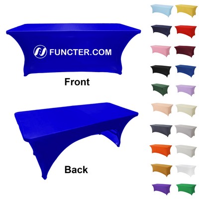 Custom Tablecloth 8' Full Color Dye Sublimation Stretch Fabric Fitted Table Covers